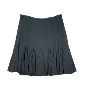 Express black A-line skirt with a pleated godet hem Size 6